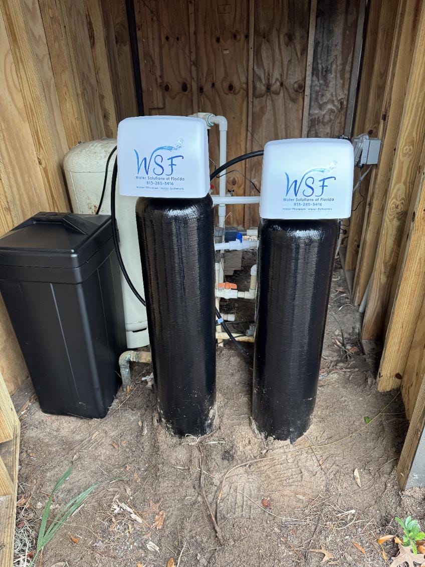 Water Filtration System Installed in Wooden Shed
