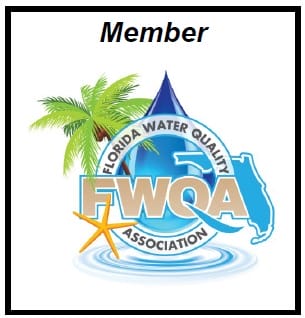 Member of Florida Water Quality Association logo with palm tree and water droplet

